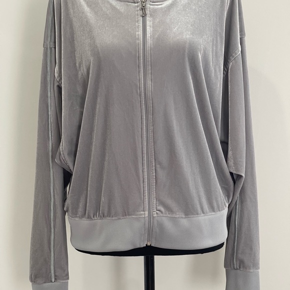 Juicy Couture L Full Zip‎ Women's Gray Velvet Track Jacket 179 - Picture 1 of 7